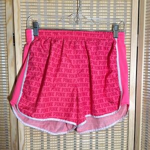 PINK Victoria's Secret Pink and White Athletic Gym Shorts Lined Small